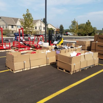 unpacking gym equipment